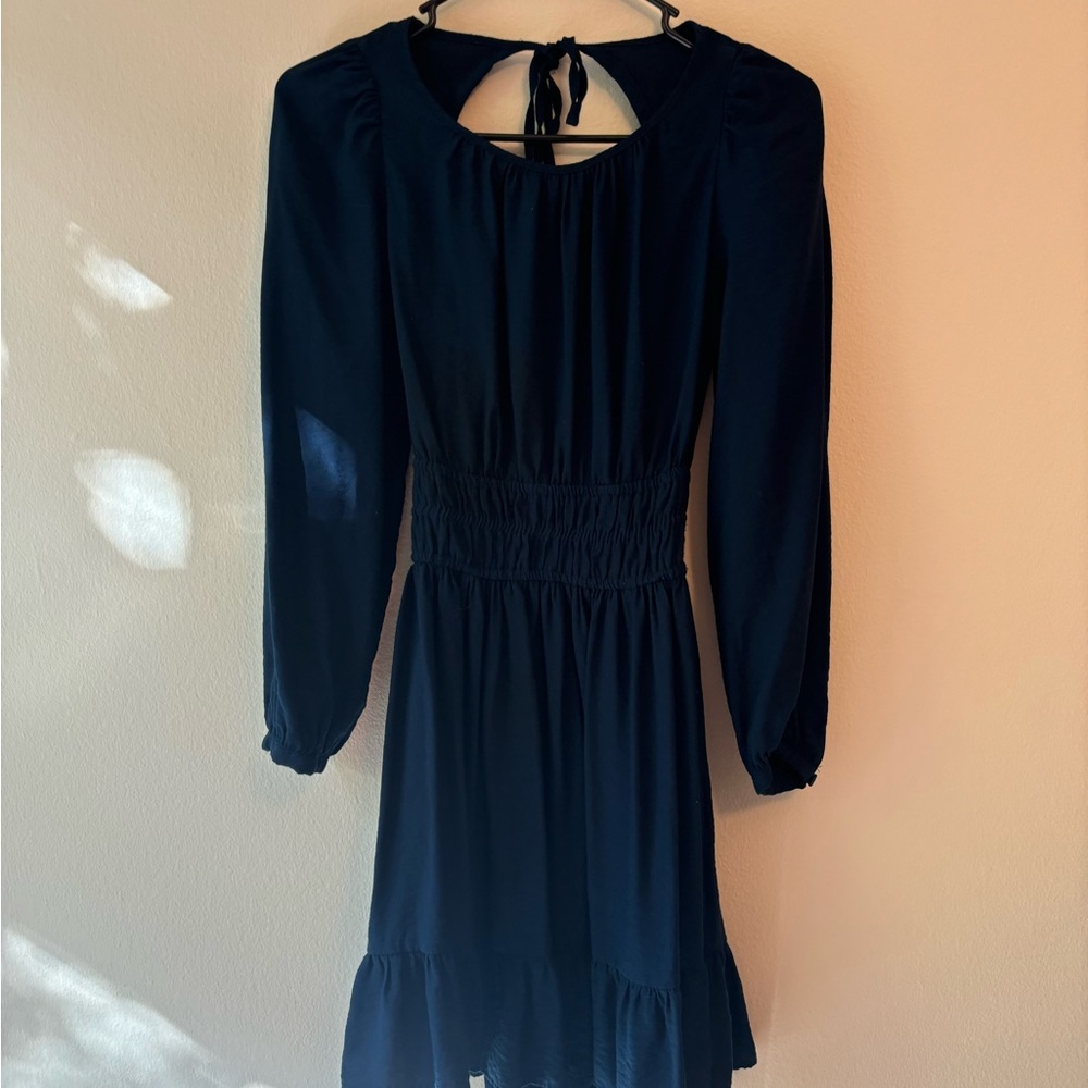Madewell open back sophia dress deep indigo